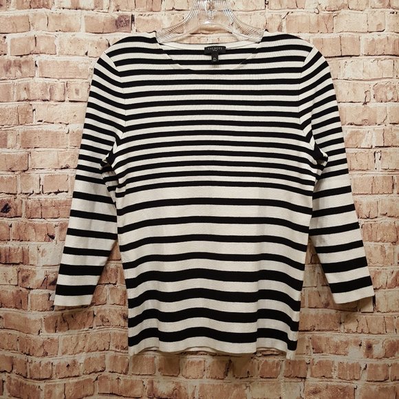 Talbots Petites Black/White Sweater Size Med P - Picture 1 of 9